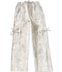 Hippie Girl Big Girls Camouflage Printed Bow Tie Cargo Pants