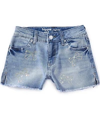 Hippie Girl Big Girls Denim Bling Bow Shorts