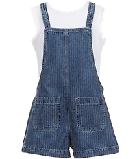 Hippie Girl Big Girls Denim Stripe Romper