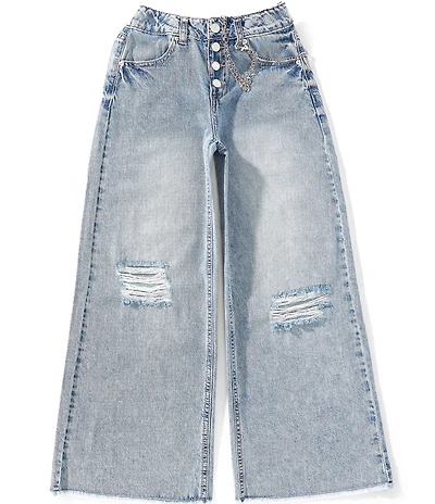 Hippie Girl Big Girls Distressed Wide Leg Jeans