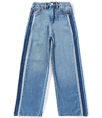 Hippie Girl Big Girls Double-Side-Stripe Wide Leg Jeans