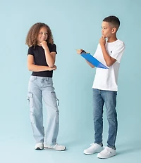 Hippie Girl Big Girls Novelty Denim Wide Leg Cargo Pocket Jeans