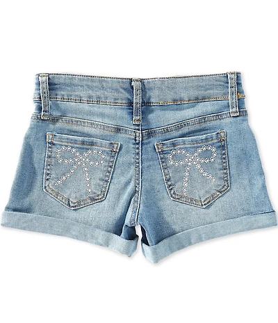 Hippie Girl Big Girls Pearl Bow Denim Shorts