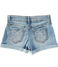 Hippie Girl Big Girls Pearl Bow Denim Shorts