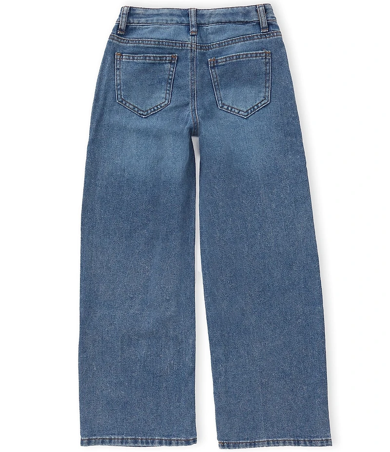 Hippie Girl Big Girls Rhinestone Embellished Star Wide Leg Jeans