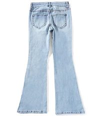 Hippie Girl Big Girls Scattered-Rhinestone-Embellished High-Rise Flare-Leg Jeans