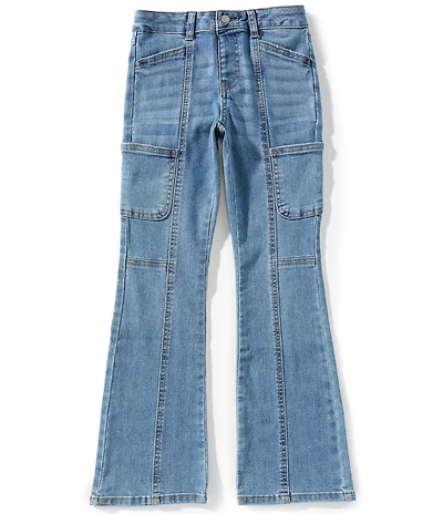 Hippie Girl Big Girls Seamed Flare Cargo Pocket Jeans