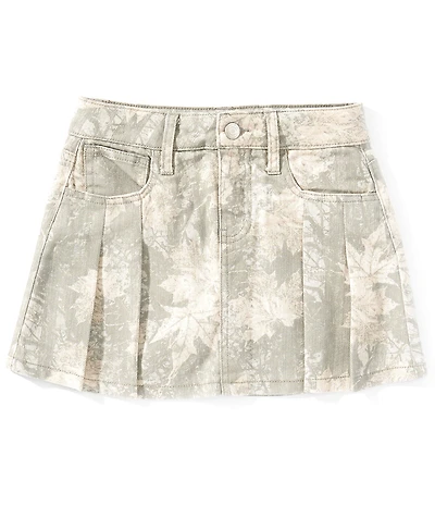 Hippie Girl Big Girls Woodland & Leaf Pattern Denim Skirt