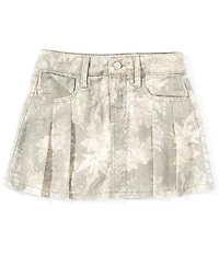 Hippie Girl Big Girls Woodland & Leaf Pattern Denim Skirt