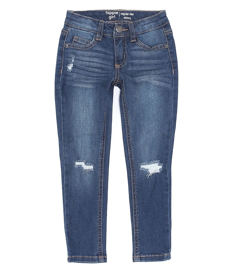 Hippie Girl Little Girls 4-6X Destruction Detail Skinny Jeans