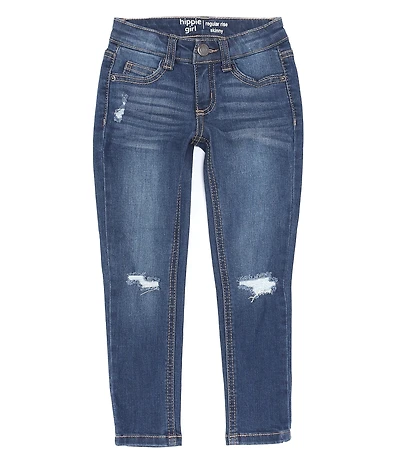 Hippie Girl Little Girls 4-6X Destruction Detail Skinny Jeans
