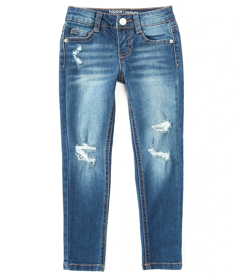 Hippie Girl Little Girls 4-6X Destruction Detail Skinny Jeans
