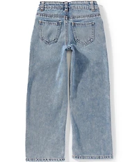 Hippie Girl Little Girls Rhinestone Embellished Butterfly Wide Leg Jeans