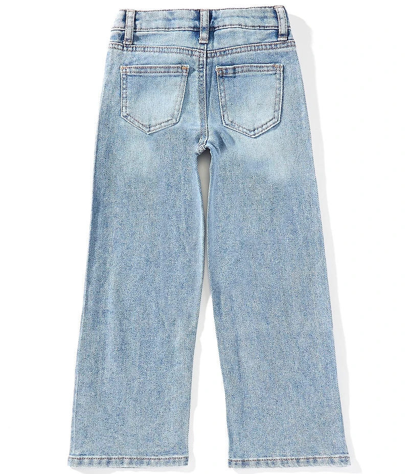 Hippie Girl Little Girls Rhinestone-Embellished Cherry/Bow-Pattern Jeans