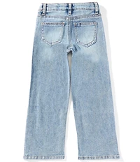 Hippie Girl Little Girls Rhinestone-Embellished Cherry/Bow-Pattern Jeans