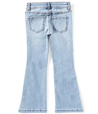 Hippie Girl Little Girls Scattered-Rhinestone-Embellished High-Rise Flare-Leg Jeans