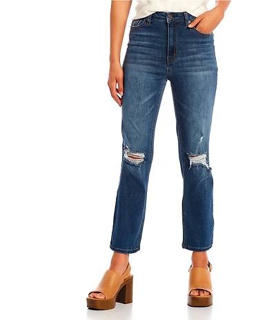 Hippie Laundry High Rise Distressed Slim Straight Leg Jeans