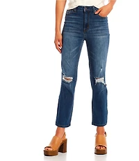 Hippie Laundry High Rise Distressed Slim Straight Leg Jeans