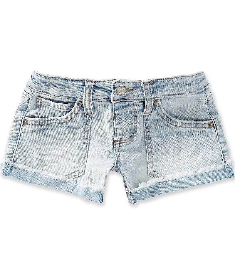 Hippie Girl Little Girls Star Bling Fringe Detail Denim Shorts