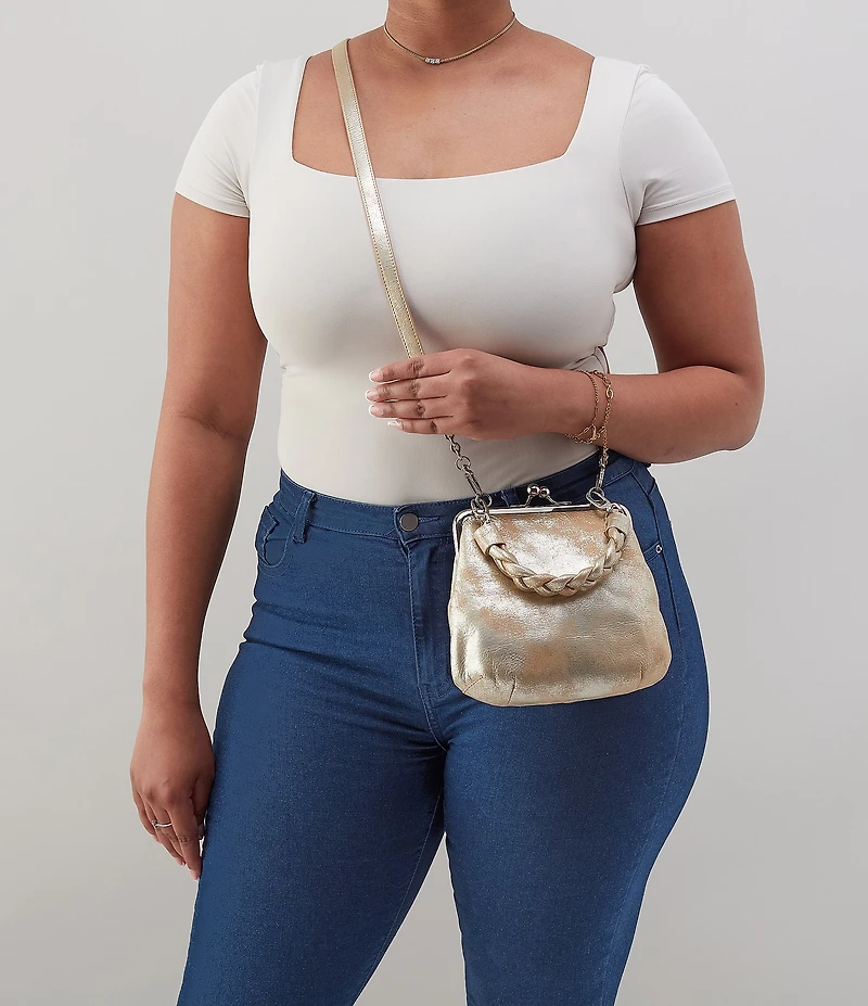 HOBO Alba Woven Braid Kisslock Crossbody Bag
