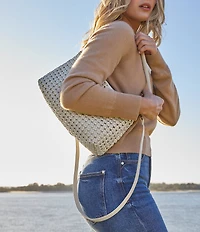 HOBO Avon Woven Leather Shoulder Bag