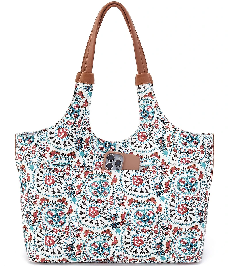 HOBO Batik Blooms La Jolla Canvas Tote Bag