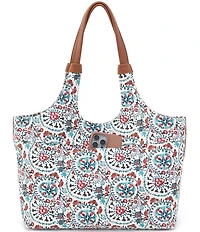 HOBO Batik Blooms La Jolla Canvas Tote Bag