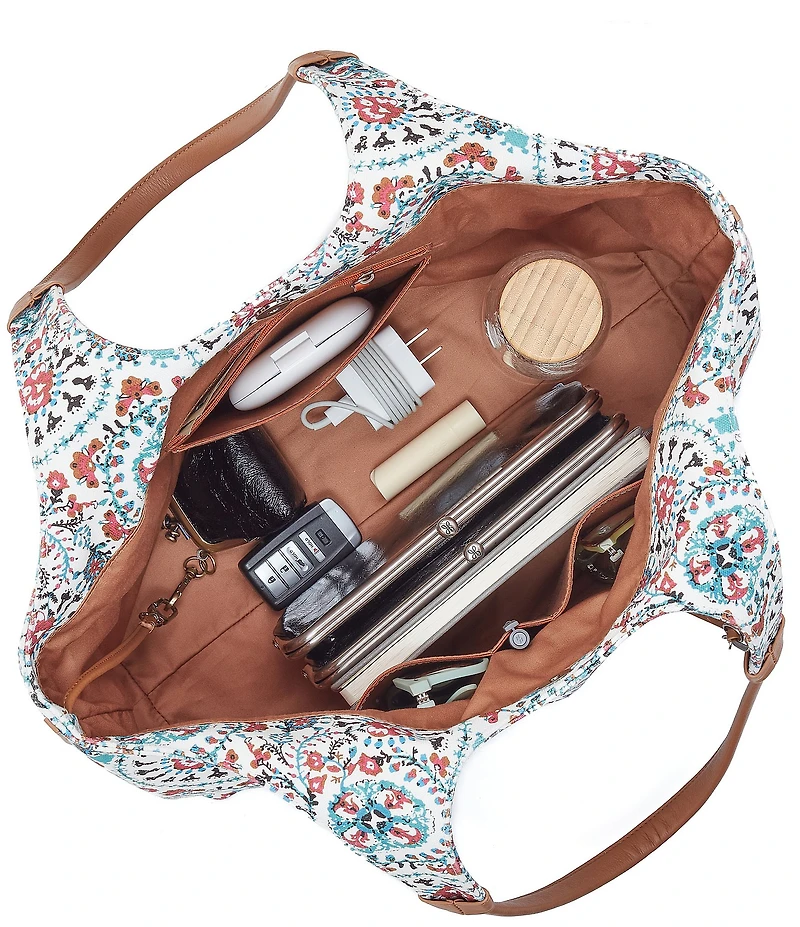 HOBO Batik Blooms La Jolla Canvas Tote Bag