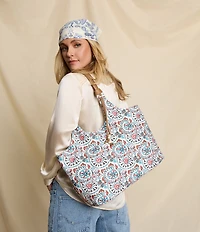 HOBO Batik Blooms La Jolla Canvas Tote Bag