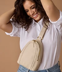 HOBO Fern Woven Detail Sling Bag