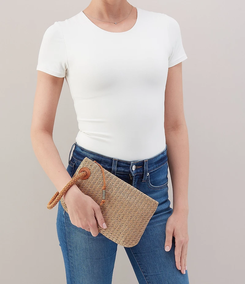 HOBO Daisy Daze Large Raffia Wristlet