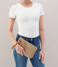 HOBO Daisy Daze Large Raffia Wristlet