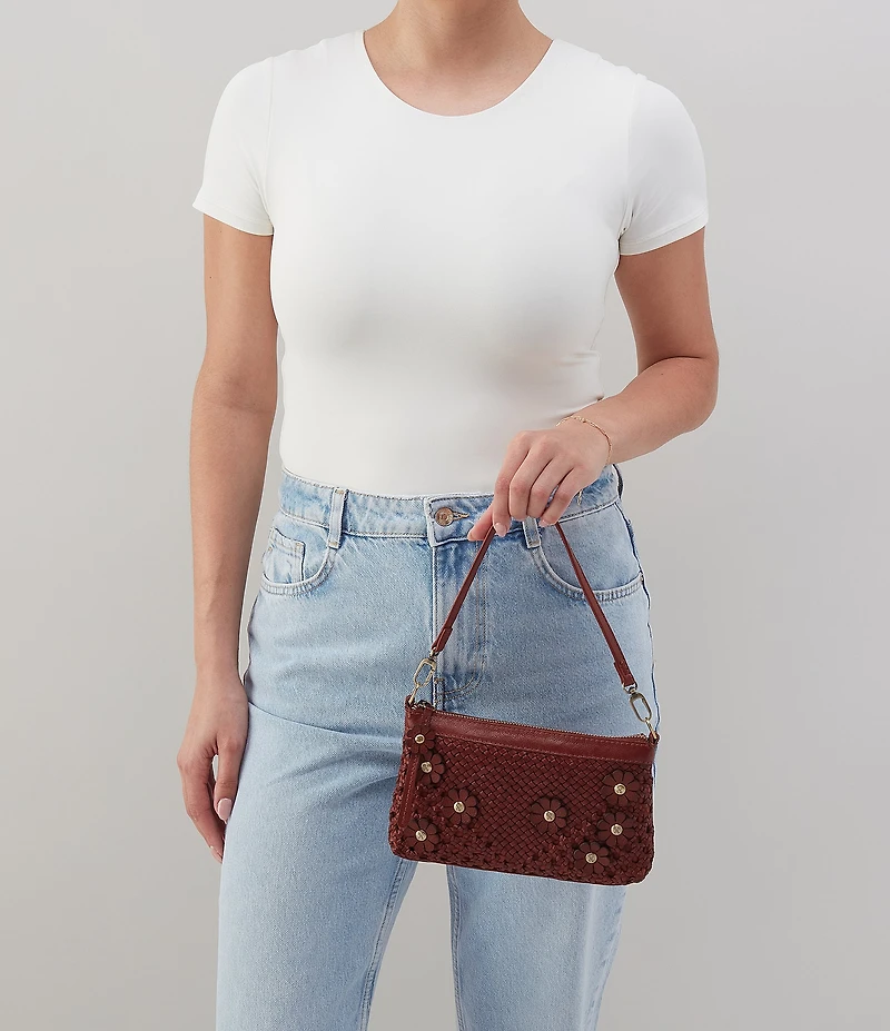 HOBO Darcy Floral Woven Leather Crossbody Bag