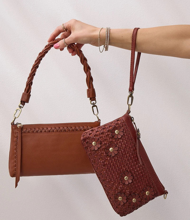 HOBO Darcy Floral Woven Leather Crossbody Bag