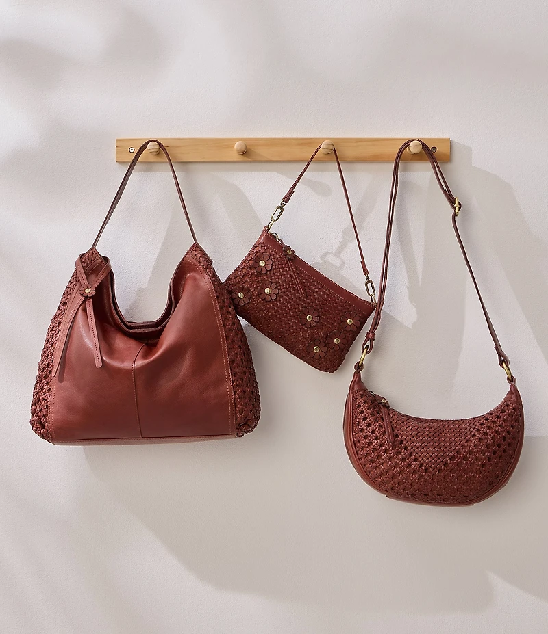 HOBO Darcy Floral Woven Leather Crossbody Bag