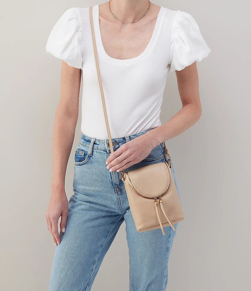 HOBO Fern Leather Woven Strap Crossbody Bag