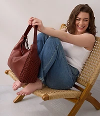 HOBO Hazel Woven Shoulder Hobo Bag