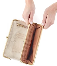 HOBO Lauren Metallic Shimmer Leather Clutch-Wallet