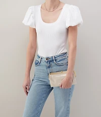 HOBO Lauren Metallic Shimmer Leather Clutch-Wallet