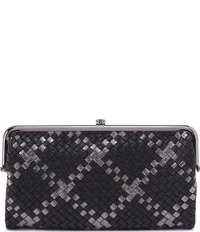 HOBO Lauren Woven Metallic Leather Wallet Clutch