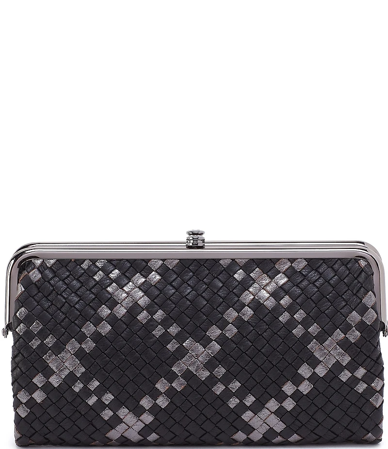 HOBO Lauren Woven Metallic Leather Wallet Clutch
