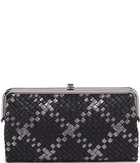 HOBO Lauren Woven Metallic Leather Wallet Clutch