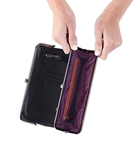 HOBO Lauren Woven Metallic Leather Wallet Clutch