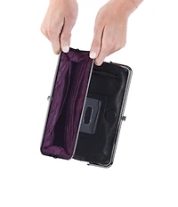 HOBO Lauren Woven Metallic Leather Wallet Clutch