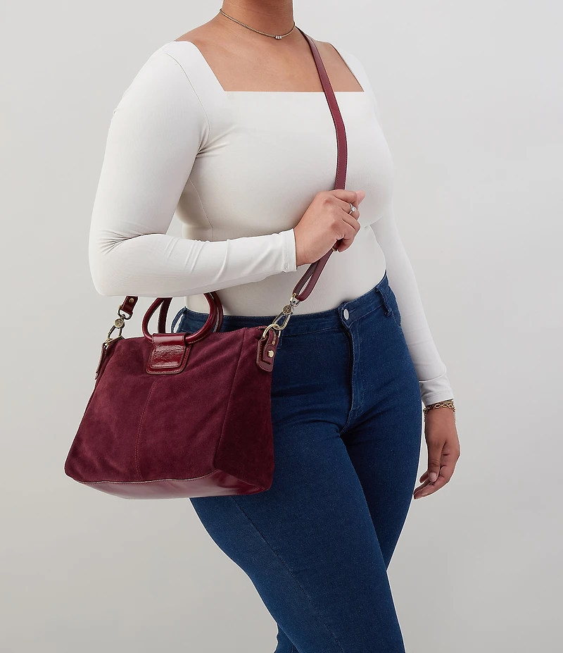 HOBO Medium Suede Sheila Satchel Bag