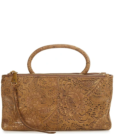 HOBO Mink Folkloare Sable Handle Tooled Crossbody Bag