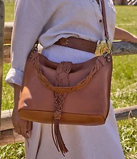 HOBO Pier Woven Fringe Tassel Shoulder Bag