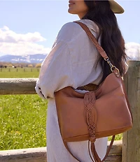 HOBO Pier Woven Fringe Tassel Shoulder Bag