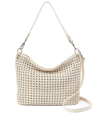 HOBO Pier Woven Leather Shoulder Bag