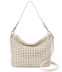 HOBO Pier Woven Leather Shoulder Bag
